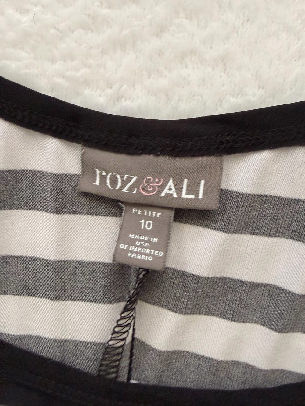 Roz & Ali, Black and White Striped Tank Maxi Dress - M - Picture 5 of 9